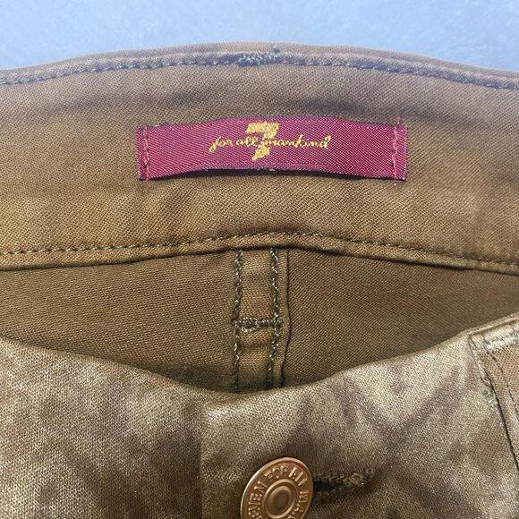 7 For All Mankind Women's Gold 28 Cropped Skinny Ankle Jeans - Picture 5 of 15